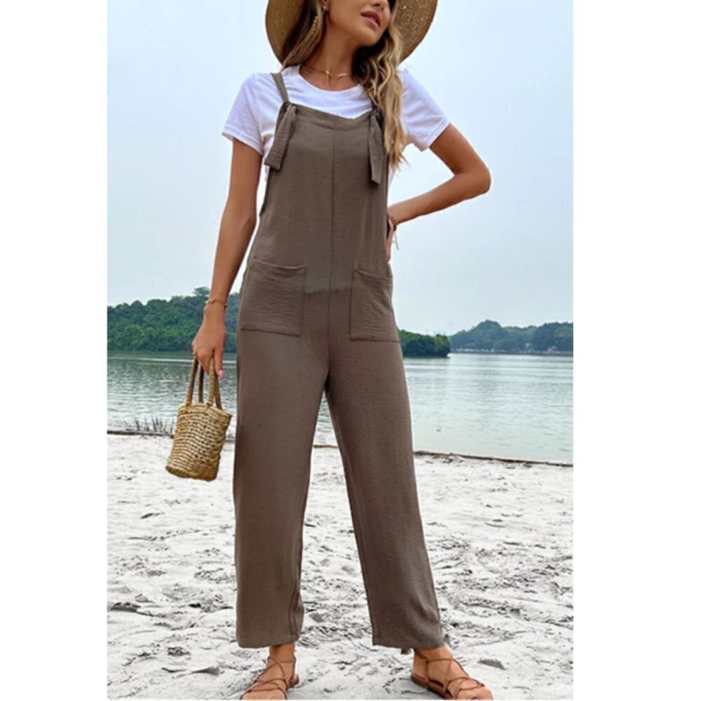 New Straight Leg Jumpsuit with Pockets